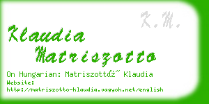 klaudia matriszotto business card